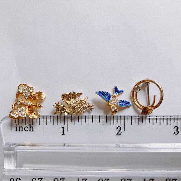 VTG Signed Napier Butterfly Brooch Lot Enamel Bird Tie Tack Cute Tiny Animal Pin - Picture 10 of 11